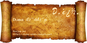 Duma Ádám névjegykártya